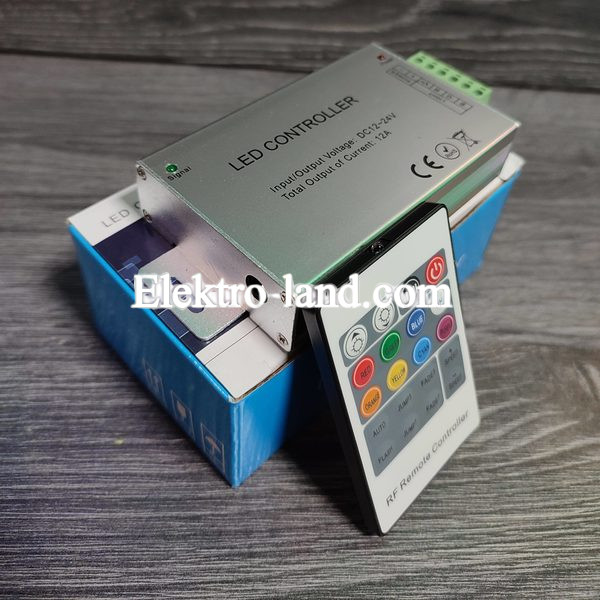 RGB Контроллер управление led лентой 12 А Радио - 20 кнопок  AVT 